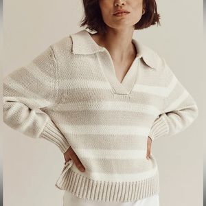 DISSH COLBIE CREAM STRIPE KNIT JUMPER Large